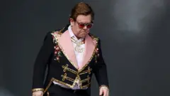 Elton John waka for stage for Mount Smart Stadium for Auckland, New Zealand