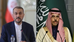 صورة مُركبة لوزير الخارجية السعودي الأمير فيصل بن فرحان (يمين) ووزير الخارجية الإيراني حسين أمير عبداللهيان (يسار)