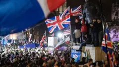 Scene at Parliament Square rally in London