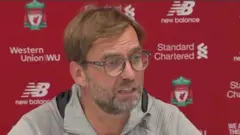 Jurgen Klopp lokacin da yake jawabi kan matakin kungiyarsa
