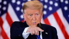 Donald Trump em discurso após votação nos EUA