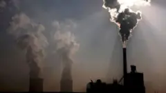 Çin'deki bir kömürlü enerji santrali