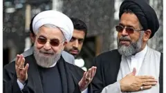 از راست محمود علوی وزیر اطلاعات و حسن روحانی رئیس جمهور ایران