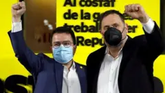 солдо солчу республикачылардын азыркы лидери, өкмөттүн милдетин аткаруучу Пере Арагонес, оңдо партия төрагасы Ориол Жункерас