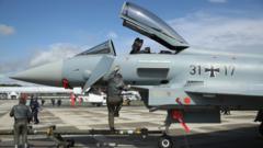 Ein Eurofighter auf einem Berliner Flugplatz.