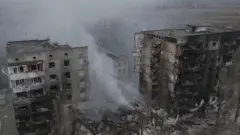 Edifícios destruídos em Borodyanka