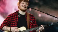 Ed Sheeran headlines on the Pyramid Stage during day 4 of the Glastonbury Festival 2017