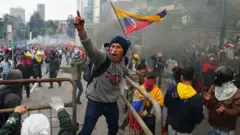 Manifestantes en Quito