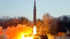 The Academy of Defence Science of the DPRK test-fired a hypersonic missile in Pyongyang, North Korea, 06 January 2022.