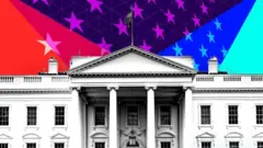 Зображення Білого дому із прапором США
