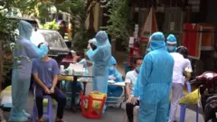 Một điểm xét nghiệm Covid