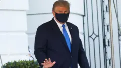 President Donald Trump at the White House, 2 October 2020