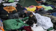 Belarus sınırındaki göçmenler