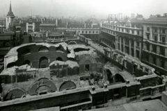 Una foto aérea de la demolición del edificio del Banco de Inglaterra
