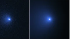 Tres imágenes de partes del cometa Berardinelli-Bernstein