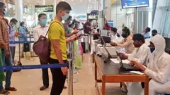 তামিলনাডুর একটি বিমানবন্দরে এদিন সকালের দৃশ্য