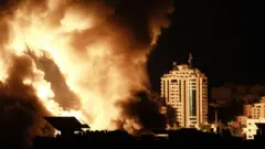 Bombardeos de Israel en Gaza el 18 de mayo de 2021.