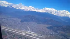विमानबाट देखिएको पोखरा अन्तर्राष्ट्रिय विमानस्थल