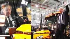 బుల్డోజర్ ఎక్కిన బ్రిటన్ ప్రధాని బోరిస్ జాన్సన్