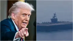 ट्रम्प आणि अब्राहम लिंकन युद्धनौका