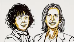 Ilustración de Emmanuelle Charpentier y Jennifer A. Doudna