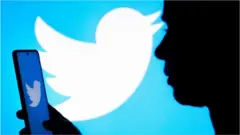 Woman tweeting