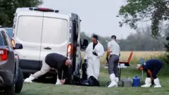加拿大警方在持刀傷人現場調查