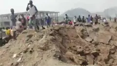 The blast created a huge crater