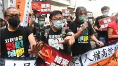 Small protests took place on Wednesday morning