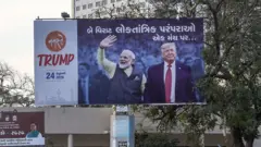 નરેન્દ્ર મોદી અને ટ્રમ્પનું પોસ્ટર