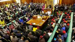 Umukuru w'inteko ishinga amategeko ya Uganda, Rebecca Kagaba avuga ijambo mu 2017