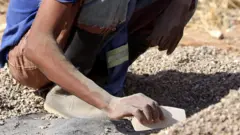 رجال المناجم في جنوب افريقيا