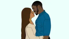 Umugore n'umugabo bagiye gusomana