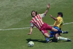 Lance do jogo Brasil x Estados Unidos, pela Copa de 1994