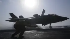 F-35 fighter takes off from US carrier, 27 September 20178