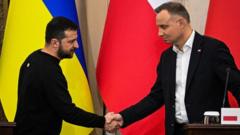 Wolodymyr Selenskyj (links) trifft sich am 11. Januar mit dem polnischen Präsidenten Andrzej Duda.