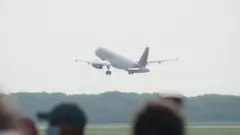 plane takes off