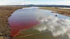 Ambarnaya River outside Norilsk in Russia