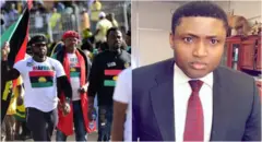 Ndị IPOB na-efe ọkọlọtọ na-eme ngagharịiwe na foto Simon Ekpa