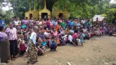 ဥဂါကျေးရွာ ဘုန်းကြီးကျောင်းကို ရောက်ရှိ ခိုလှုံနေသူတွေ