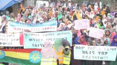 Hiriira guyya har'aa magaalaa Waldiyaa taasifame jedhamene jiraattonni gabaasa miidiyaales komataniiru