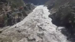 Image shows the floodwater