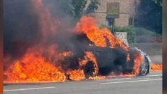 Car on fire on Bellegrove Road
