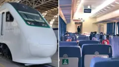 Outside and inside of di new Lagos - Ibadan train