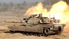 Un char de combat M1 Abram