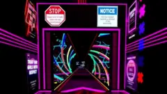 Entrada a un club de striptease de realidad virtual