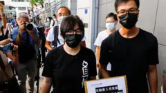 Hong Kong Alliance in Support of Patriotic Democratic Movements of China Vice-Chairwoman, Tonyee Chow Hang-tung arrives at police headquarters in response to National Security Department"s request on allegations of foreign agents in Hong Kong, China September 7, 2021.