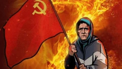 Imágenes de Anna "Babushka Z" utilizadas en la propaganda rusa