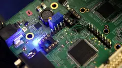 semiconductors on a circuit board