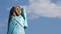 Life-size wooden sculpture of US first lady Melania Trump is officially unveiled in Rozno, near her hometown of Sevnica, Slovenia